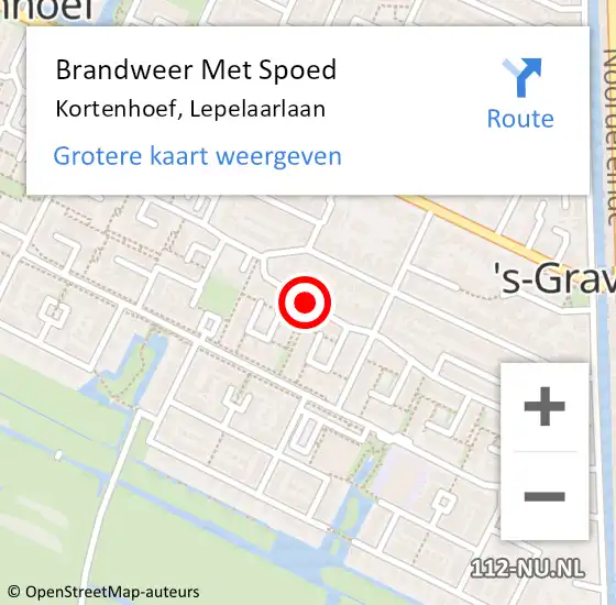 Locatie op kaart van de 112 melding: Brandweer Met Spoed Naar Kortenhoef, Lepelaarlaan op 8 juni 2018 01:09