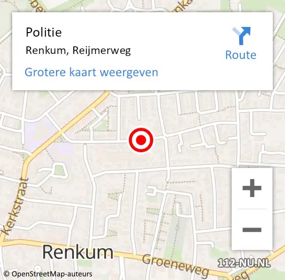 Locatie op kaart van de 112 melding: Politie Renkum, Reijmerweg op 23 september 2013 18:35