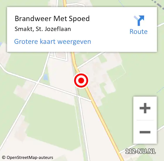 Locatie op kaart van de 112 melding: Brandweer Met Spoed Naar Smakt, St. Jozeflaan op 8 juni 2018 03:22