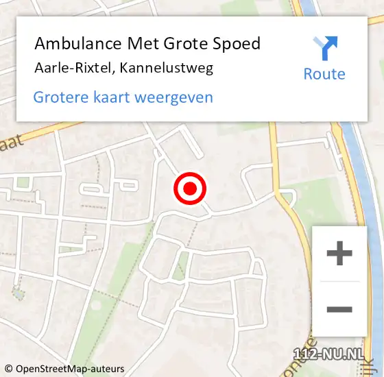 Locatie op kaart van de 112 melding: Ambulance Met Grote Spoed Naar Aarle-Rixtel, Kannelustweg op 8 juni 2018 05:01