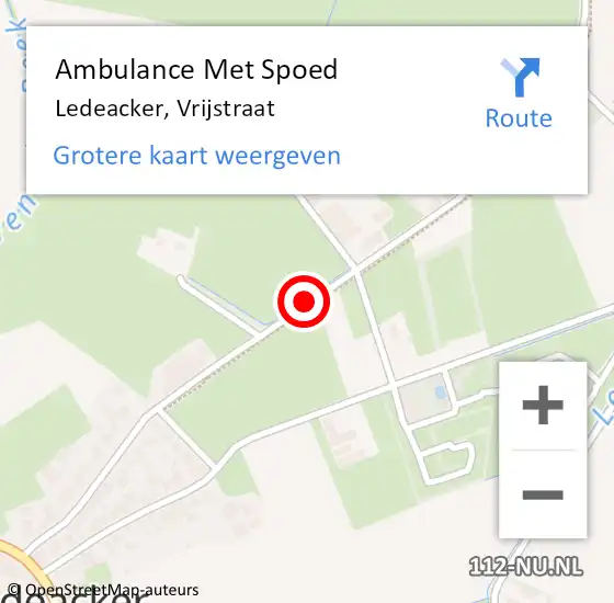 Locatie op kaart van de 112 melding: Ambulance Met Spoed Naar Ledeacker, Vrijstraat op 8 juni 2018 05:49