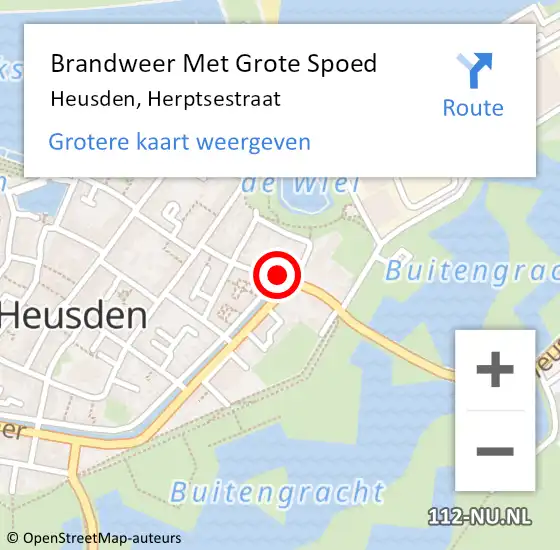 Locatie op kaart van de 112 melding: Brandweer Met Grote Spoed Naar Heusden, Herptsestraat op 8 juni 2018 05:52