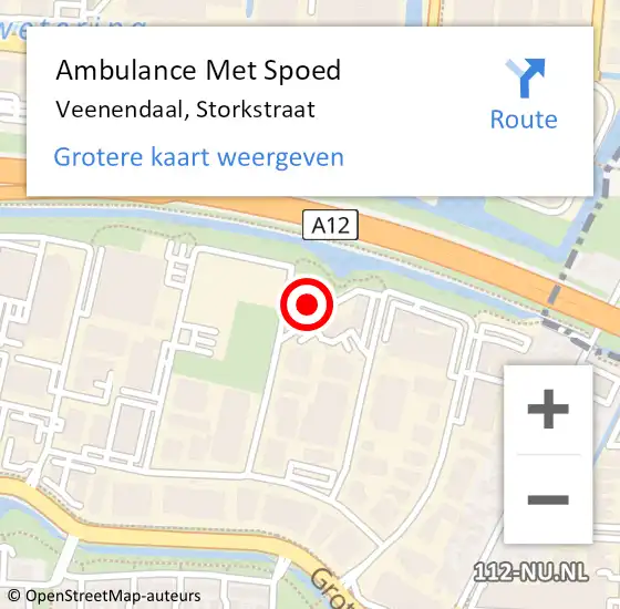 Locatie op kaart van de 112 melding: Ambulance Met Spoed Naar Veenendaal, Storkstraat op 8 juni 2018 08:43