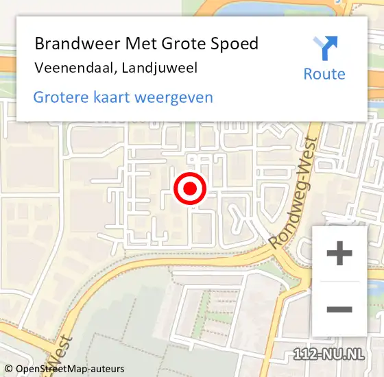 Locatie op kaart van de 112 melding: Brandweer Met Grote Spoed Naar Veenendaal, Landjuweel op 8 juni 2018 09:44