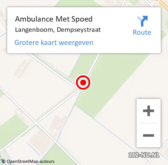 Locatie op kaart van de 112 melding: Ambulance Met Spoed Naar Langenboom, Dempseystraat op 8 juni 2018 12:23