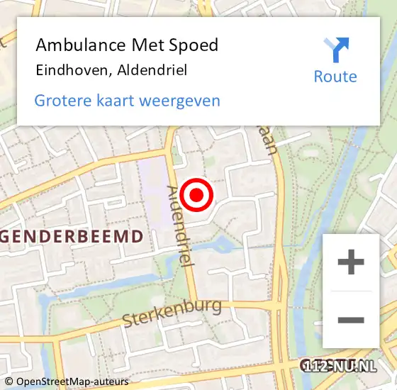 Locatie op kaart van de 112 melding: Ambulance Met Spoed Naar Eindhoven, Aldendriel op 8 juni 2018 13:05
