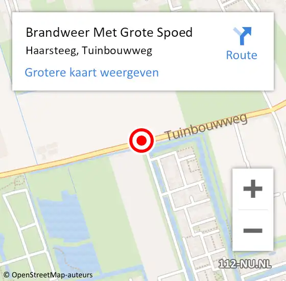 Locatie op kaart van de 112 melding: Brandweer Met Grote Spoed Naar Haarsteeg, Tuinbouwweg op 8 juni 2018 13:38