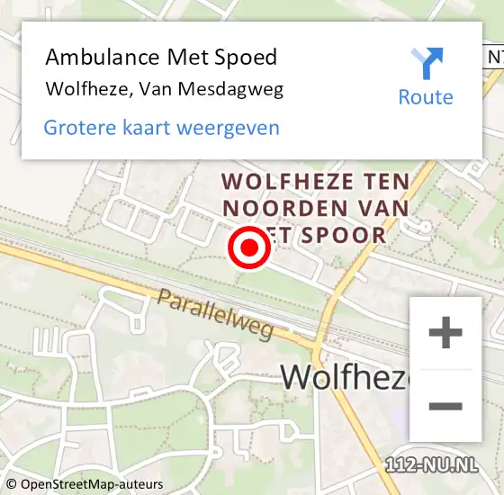 Locatie op kaart van de 112 melding: Ambulance Met Spoed Naar Wolfheze, Van Mesdagweg op 8 juni 2018 14:18