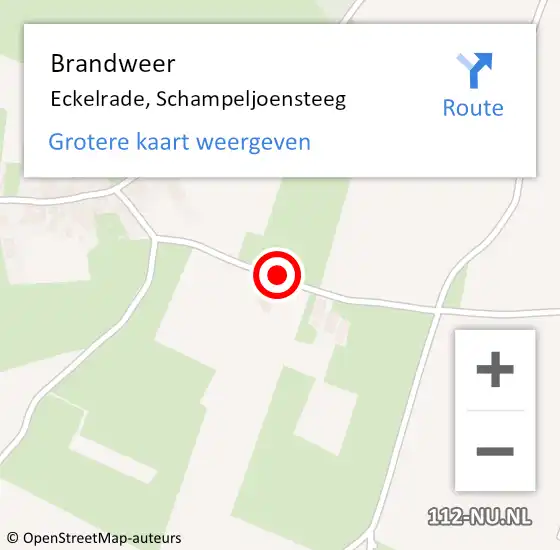 Locatie op kaart van de 112 melding: Brandweer Eckelrade, Schampeljoensteeg op 8 juni 2018 14:24