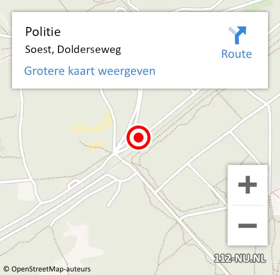 Locatie op kaart van de 112 melding: Politie Soest, Dolderseweg op 8 juni 2018 15:25