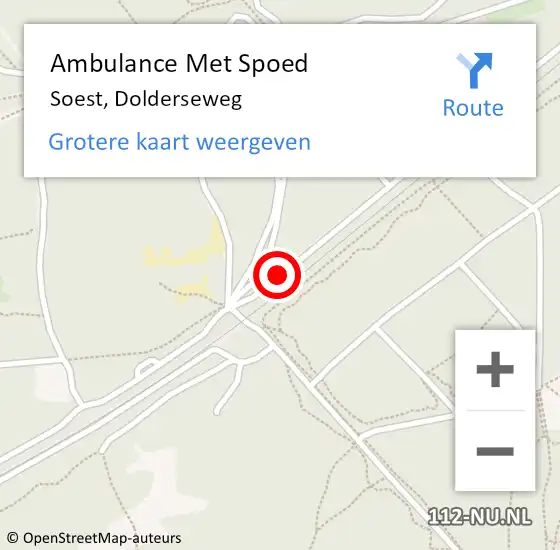 Locatie op kaart van de 112 melding: Ambulance Met Spoed Naar Soest, Dolderseweg op 8 juni 2018 15:27