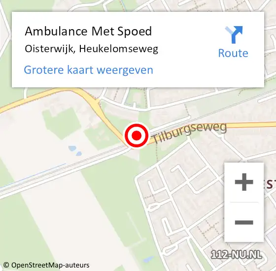 Locatie op kaart van de 112 melding: Ambulance Met Spoed Naar Oisterwijk, Heukelomseweg op 8 juni 2018 15:30