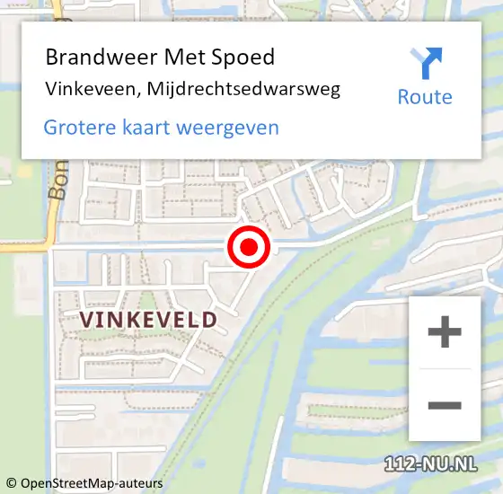 Locatie op kaart van de 112 melding: Brandweer Met Spoed Naar Vinkeveen, Mijdrechtsedwarsweg op 8 juni 2018 17:03