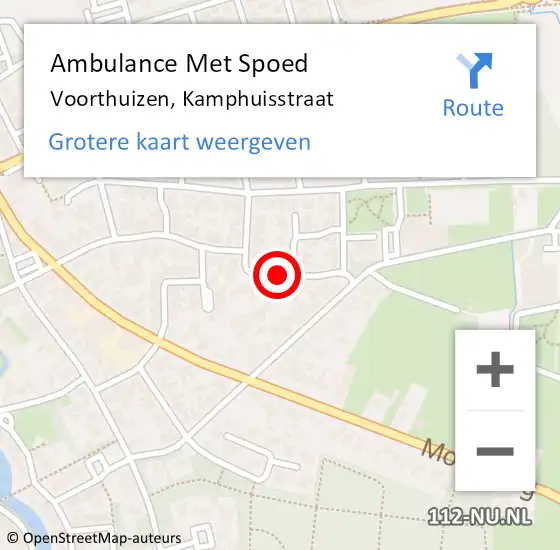 Locatie op kaart van de 112 melding: Ambulance Met Spoed Naar Voorthuizen, Kamphuisstraat op 8 juni 2018 17:37