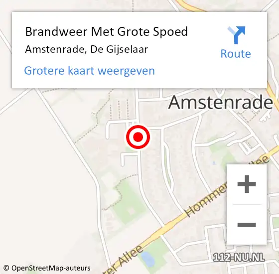 Locatie op kaart van de 112 melding: Brandweer Met Grote Spoed Naar Amstenrade, De Gijselaar op 8 juni 2018 17:54