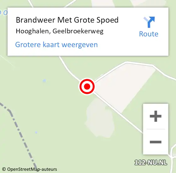 Locatie op kaart van de 112 melding: Brandweer Met Grote Spoed Naar Hooghalen, Geelbroekerweg op 8 juni 2018 17:58