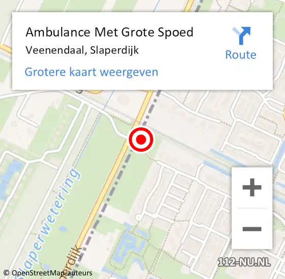 Locatie op kaart van de 112 melding: Ambulance Met Grote Spoed Naar Veenendaal, Slaperdijk op 8 juni 2018 18:18