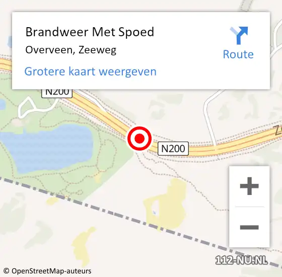 Locatie op kaart van de 112 melding: Brandweer Met Spoed Naar Overveen, Zeeweg op 8 juni 2018 19:25