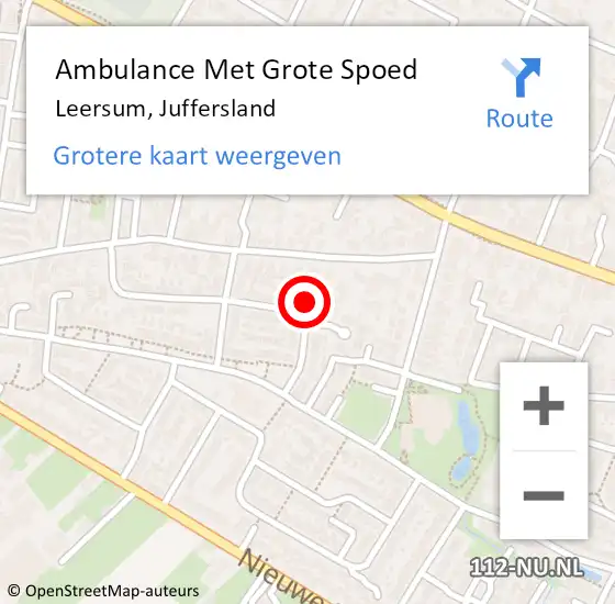 Locatie op kaart van de 112 melding: Ambulance Met Grote Spoed Naar Leersum, Juffersland op 8 juni 2018 19:25