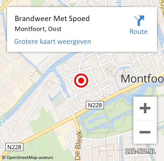 Locatie op kaart van de 112 melding: Brandweer Met Spoed Naar Montfoort, Oost op 8 juni 2018 19:27