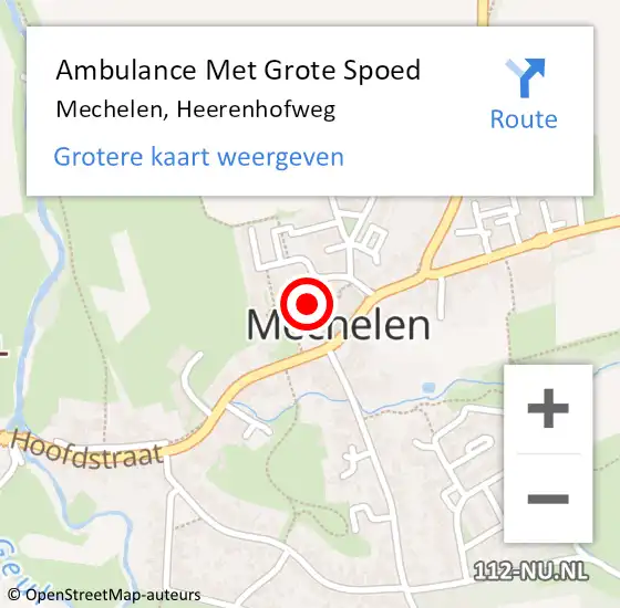 Locatie op kaart van de 112 melding: Ambulance Met Grote Spoed Naar Mechelen, Heerenhofweg op 27 februari 2014 08:52