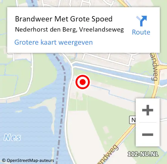 Locatie op kaart van de 112 melding: Brandweer Met Grote Spoed Naar Nederhorst den Berg, Vreelandseweg op 8 juni 2018 20:11