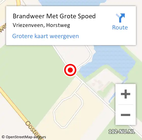 Locatie op kaart van de 112 melding: Brandweer Met Grote Spoed Naar Vriezenveen, Horstweg op 8 juni 2018 20:44