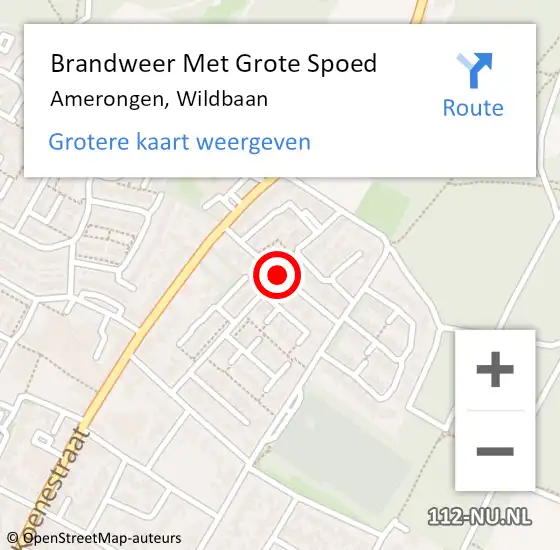 Locatie op kaart van de 112 melding: Brandweer Met Grote Spoed Naar Amerongen, Wildbaan op 8 juni 2018 22:34