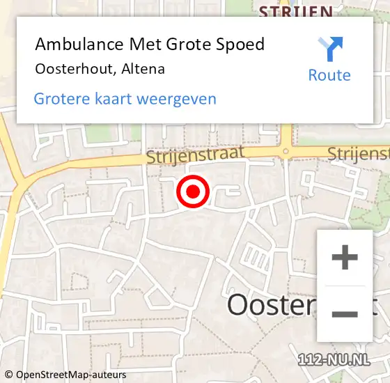 Locatie op kaart van de 112 melding: Ambulance Met Grote Spoed Naar Oosterhout, Altena op 8 juni 2018 22:56