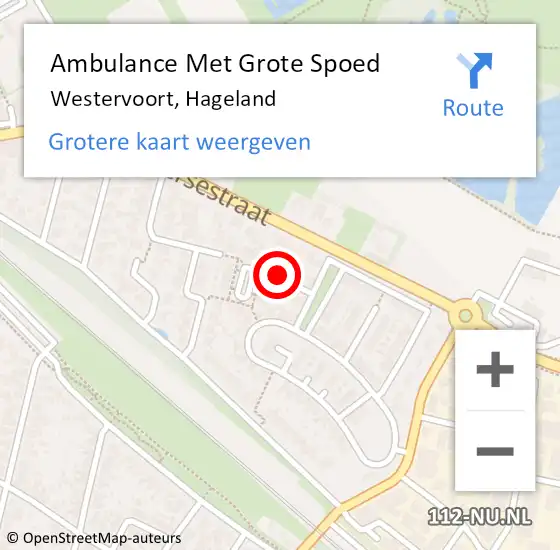 Locatie op kaart van de 112 melding: Ambulance Met Grote Spoed Naar Westervoort, Hageland op 8 juni 2018 23:04