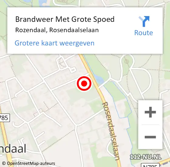 Locatie op kaart van de 112 melding: Brandweer Met Grote Spoed Naar Rozendaal, Rosendaalselaan op 9 juni 2018 02:24