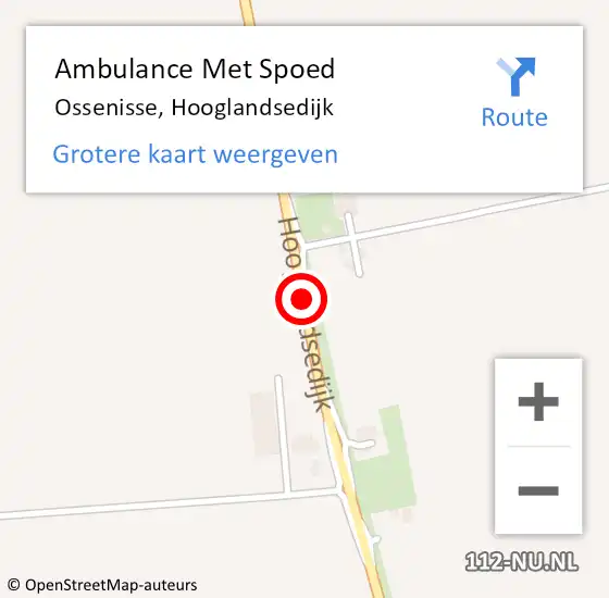 Locatie op kaart van de 112 melding: Ambulance Met Spoed Naar Ossenisse, Hooglandsedijk op 9 juni 2018 06:55