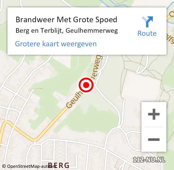 Locatie op kaart van de 112 melding: Brandweer Met Grote Spoed Naar Berg en Terblijt, Geulhemmerweg op 9 juni 2018 07:47