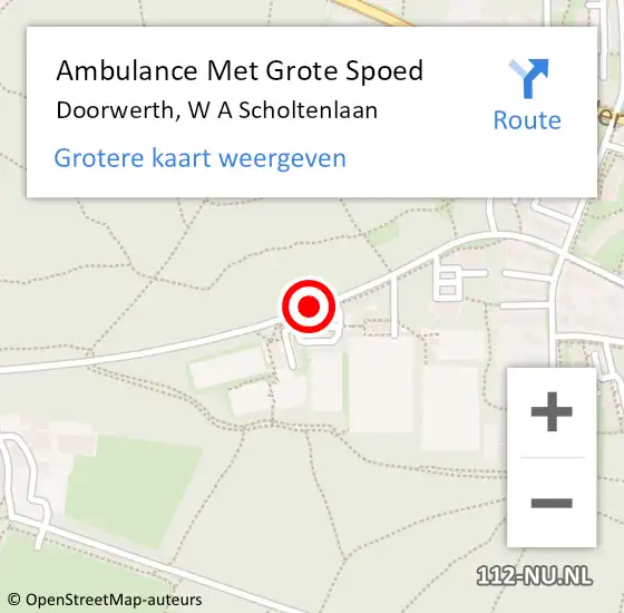 Locatie op kaart van de 112 melding: Ambulance Met Grote Spoed Naar Doorwerth, W A Scholtenlaan op 9 juni 2018 09:55