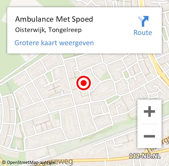 Locatie op kaart van de 112 melding: Ambulance Met Spoed Naar Oisterwijk, Tongelreep op 9 juni 2018 10:13