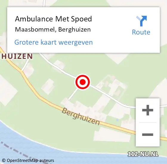 Locatie op kaart van de 112 melding: Ambulance Met Spoed Naar Maasbommel, Berghuizen op 9 juni 2018 10:20