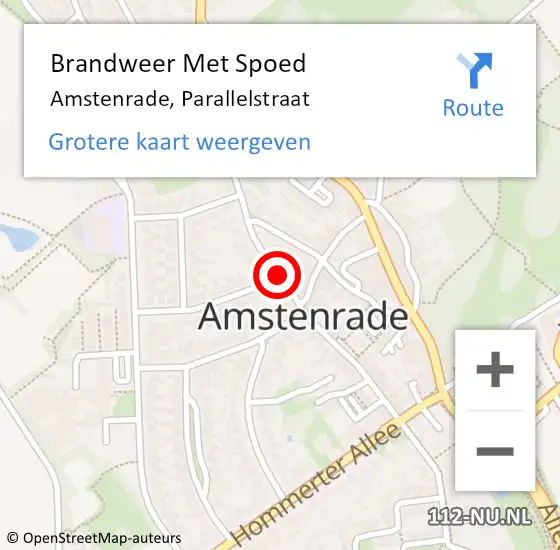 Locatie op kaart van de 112 melding: Brandweer Met Spoed Naar Amstenrade, Parallelstraat op 9 juni 2018 10:26