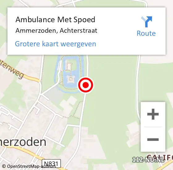 Locatie op kaart van de 112 melding: Ambulance Met Spoed Naar Ammerzoden, Achterstraat op 9 juni 2018 11:18