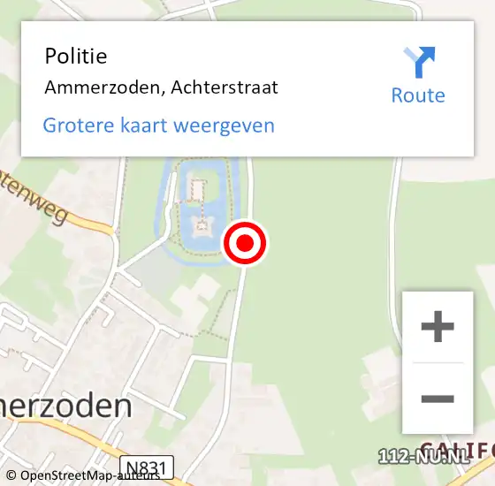 Locatie op kaart van de 112 melding: Politie Ammerzoden, Achterstraat op 9 juni 2018 11:24