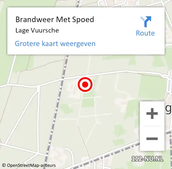 Locatie op kaart van de 112 melding: Brandweer Met Spoed Naar Lage Vuursche op 9 juni 2018 11:49