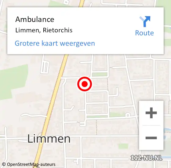 Locatie op kaart van de 112 melding: Ambulance Limmen, Rietorchis op 9 juni 2018 13:07