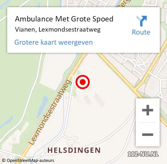 Locatie op kaart van de 112 melding: Ambulance Met Grote Spoed Naar Vianen, Lexmondsestraatweg op 9 juni 2018 13:41