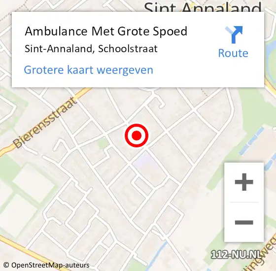 Locatie op kaart van de 112 melding: Ambulance Met Grote Spoed Naar Sint-Annaland, Schoolstraat op 9 juni 2018 13:41