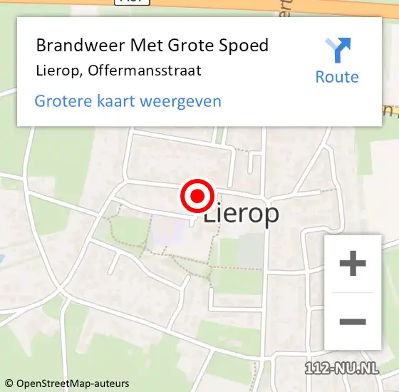 Locatie op kaart van de 112 melding: Brandweer Met Grote Spoed Naar Lierop, Offermansstraat op 9 juni 2018 14:39