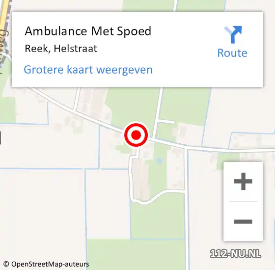 Locatie op kaart van de 112 melding: Ambulance Met Spoed Naar Reek, Helstraat op 9 juni 2018 15:19