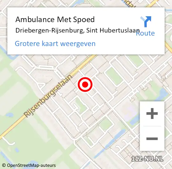 Locatie op kaart van de 112 melding: Ambulance Met Spoed Naar Driebergen-Rijsenburg, Sint Hubertuslaan op 9 juni 2018 15:36