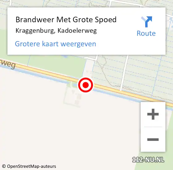 Locatie op kaart van de 112 melding: Brandweer Met Grote Spoed Naar Kraggenburg, Kadoelerweg op 9 juni 2018 16:41