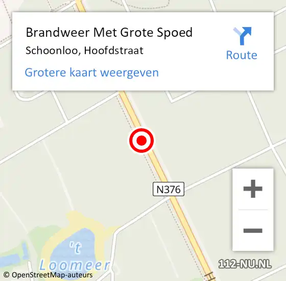 Locatie op kaart van de 112 melding: Brandweer Met Grote Spoed Naar Schoonloo, Hoofdstraat op 9 juni 2018 17:21