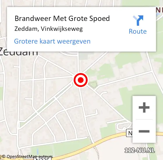 Locatie op kaart van de 112 melding: Brandweer Met Grote Spoed Naar Zeddam, Vinkwijkseweg op 9 juni 2018 18:08