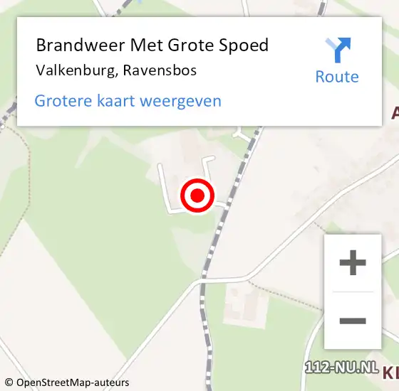 Locatie op kaart van de 112 melding: Brandweer Met Grote Spoed Naar Valkenburg, Ravensbos op 9 juni 2018 19:54